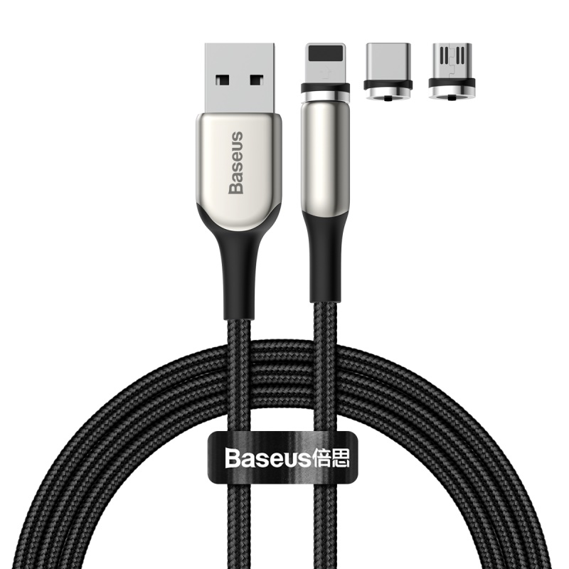 Кабель BASEUS combo Lightning/Micro USB/Type-C Zinc Magnetic Kit (Charging) |2m, 2A| (TZCAXC-G01)