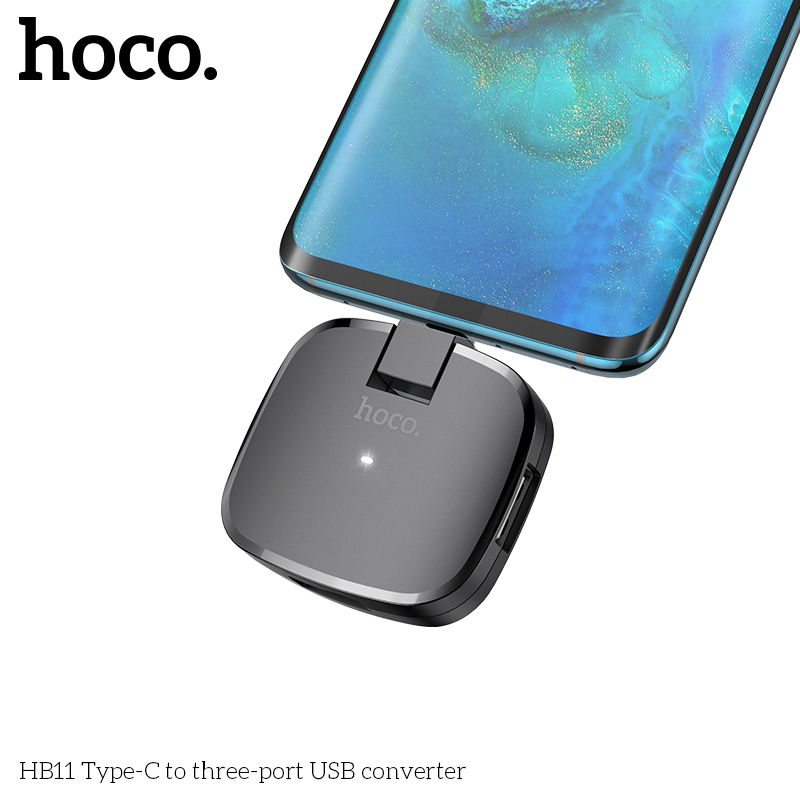 Hub адаптер Hoco Type - C OTG to 3USB HB11 |0.5A|