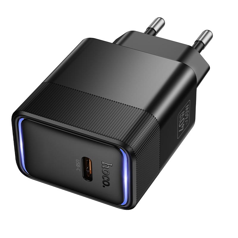 Адаптер мережевий HOCO Lounge single port PD charger CS113A |1Type-C, 40/60W, 3A, PD3.2/QC3.0|