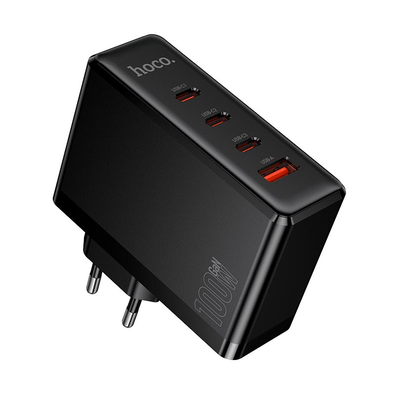 Адаптер мережевий HOCO Vigoroso charger N85 |3C/1A, 100W/3A, PD/QC|