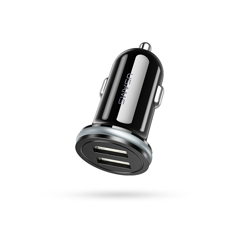 Адаптер автомобильный USAMS C4 mini CC050 |2USB, 2.4A|