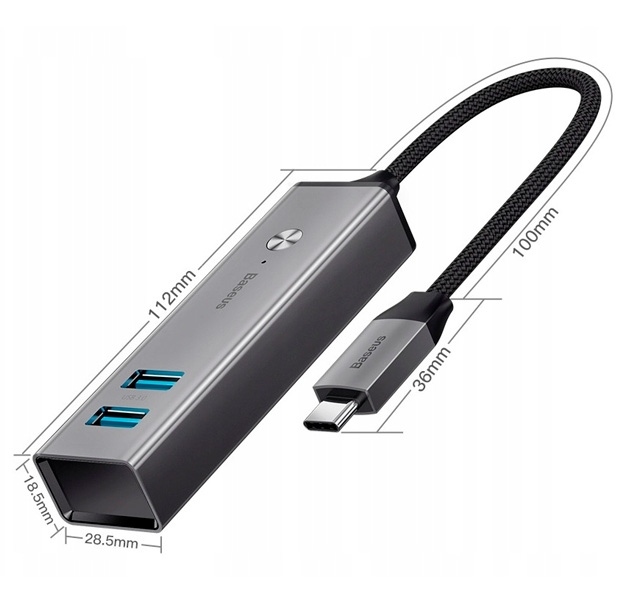 HUB адаптер BASEUS Cube Type-C to 3 USB3.0 + 2 USB2.0