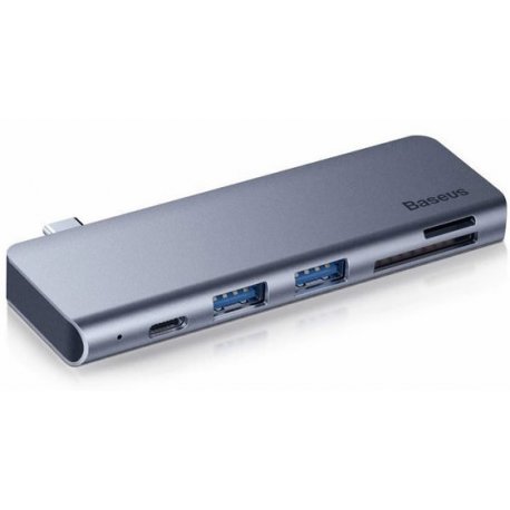 HUB адаптер Baseus Harmonica 5-in-1  2USB3.0/SD/TF/Type-C PD