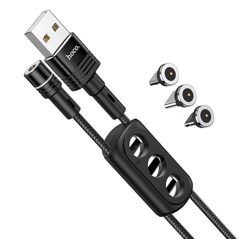 Кабель Hoco Conbo Micro USB / Lightning / Type-C 3-in-1 Sunway multi-functional magnetic charging cable U98 |1.2M, 2.4A|