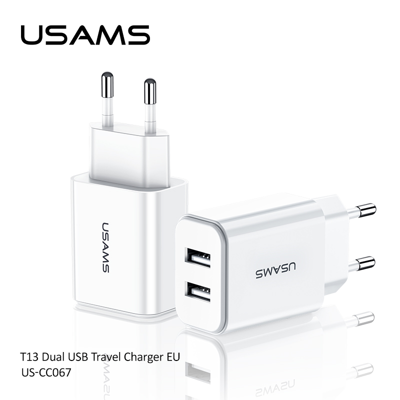 Адаптер сетевой USAMS US-CC067 T13 |2USB, 2.1A|