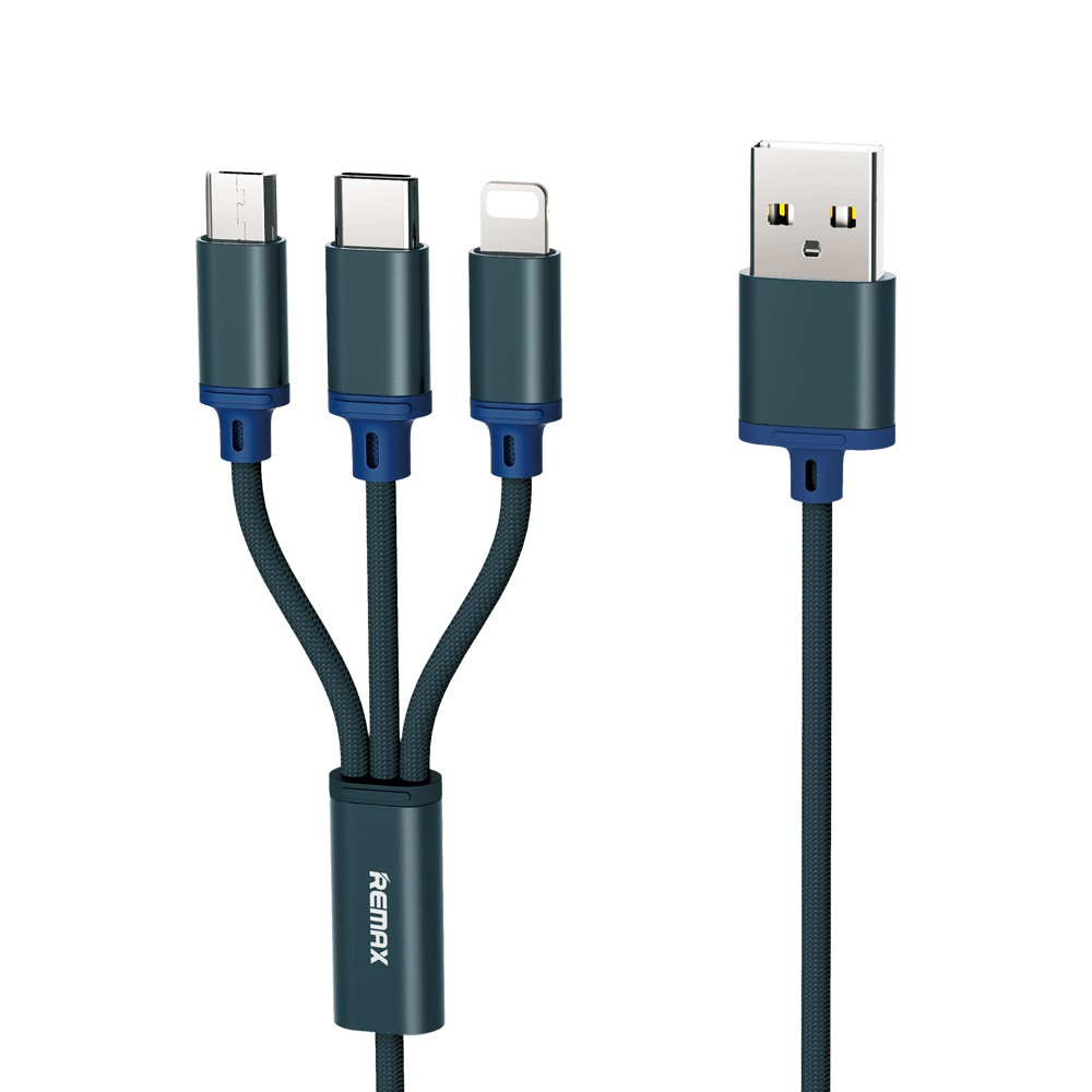 Кабель combo Micro USB+Lightning+Type-C Remax Gition RC-131th
