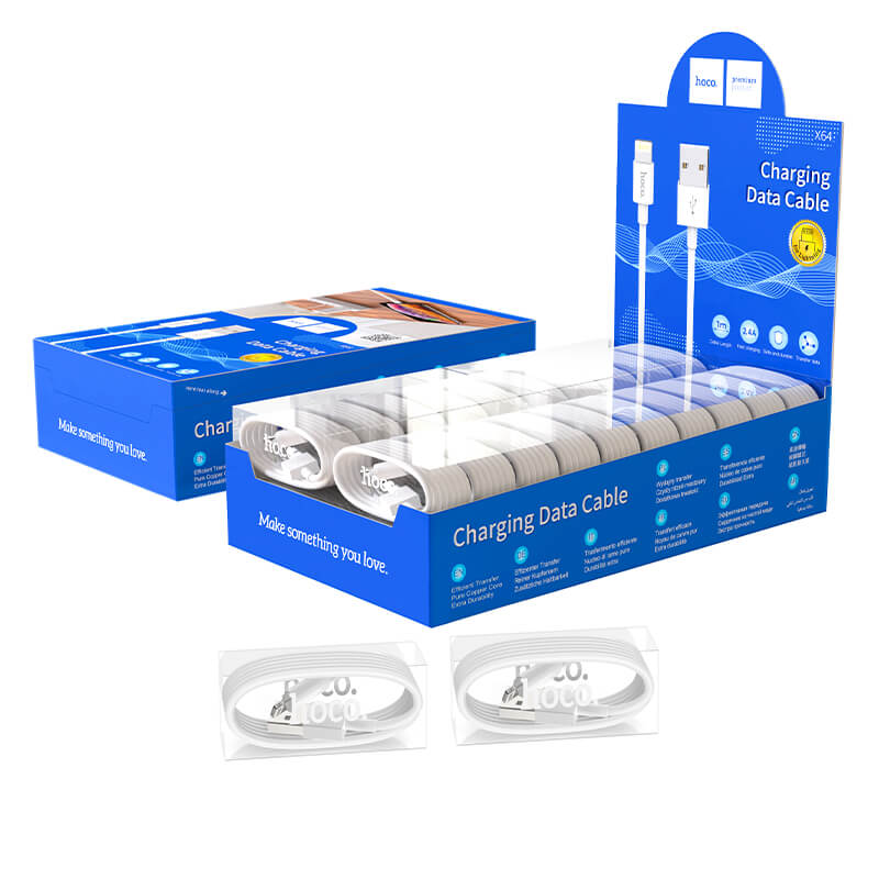 Кабель HOCO Lightning Lightweight charging data cable display set (40PCS) X64 |1m, 2.4A|