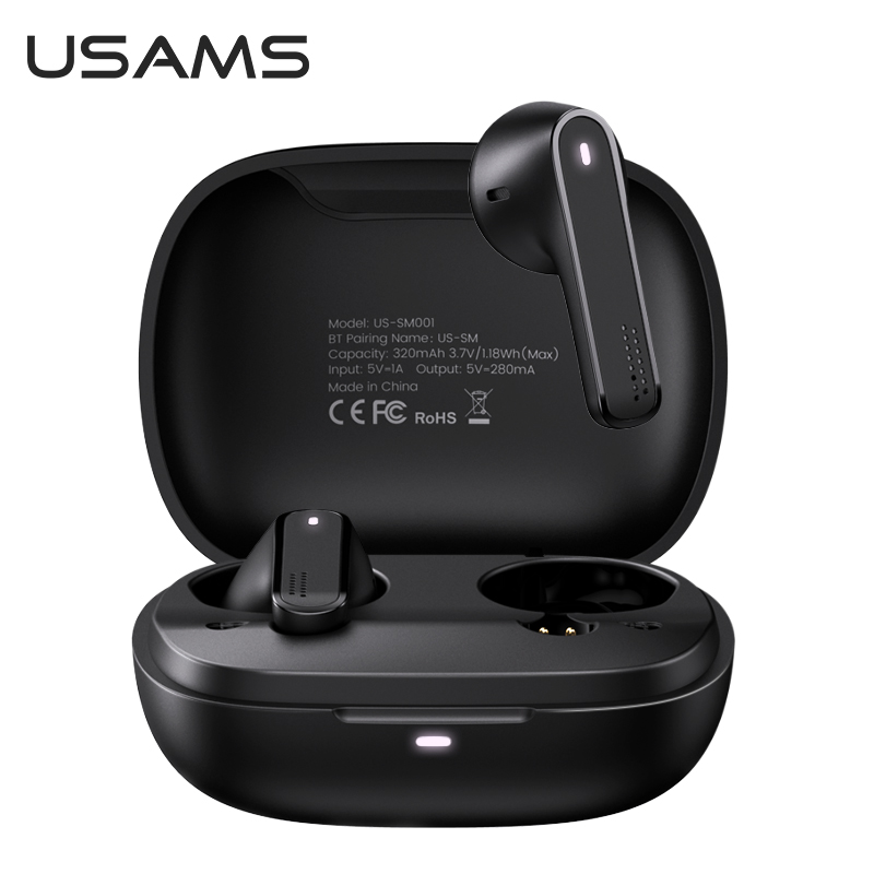 Навушники bluetooth USAMS TWS Earbuds SM Series US-SM001 |BT5.0, 30/320mAh, 3h|