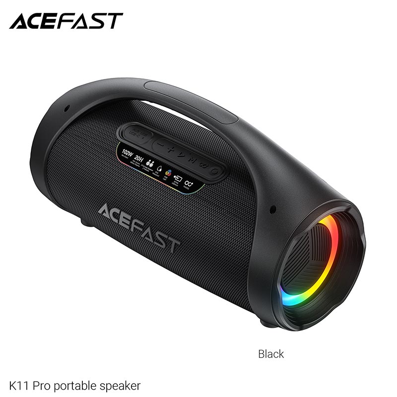 Акустика ACEFAST portable speaker K11 Pro IPX5 |BT6.0, TF/FM/AUX/TWS, 102W, 20h, EQ|