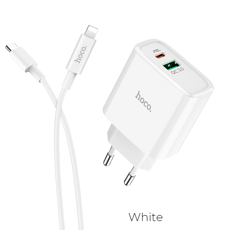 Адаптер мережевий HOCO Type-c to Lightning cable Speed C57A |Type-C/USB, PD/QC3.0, 3A|