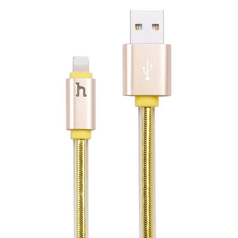 Кабель Lightning Hoco Metal Brained UPL12 |2.1A, 0.3m|