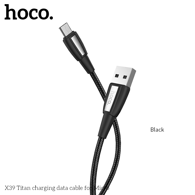 Кабель Hoco Micro USB Nylon Titan X39 |1m, 2.4A|