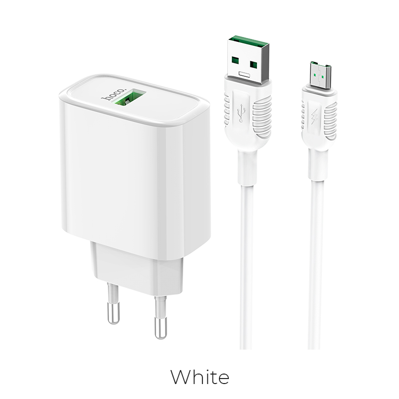 Адаптер сетевой HOCO Micro USB Cable (7pin) Dynamic power C69A |1USB, 4.5A, QC3.0, 22.5W|