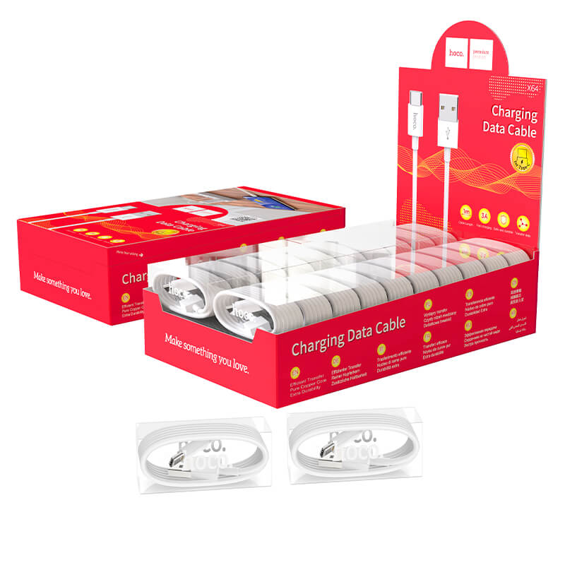 Кабель HOCO Type-C Lightweight charging data cable display set (40PCS) X64 |1m, 3A|