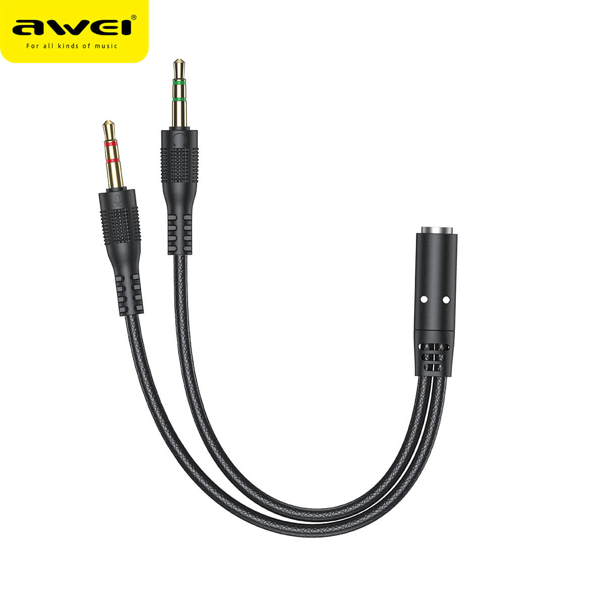 Кабель AWEI 2-in-1 Headset Audio AUX-002