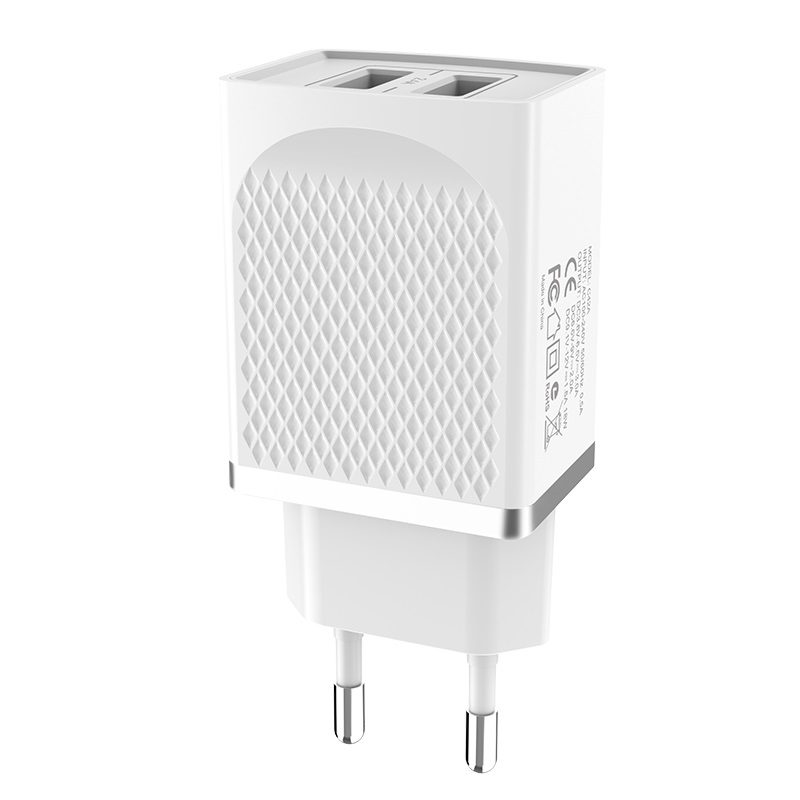 Адаптер мережевий Hoco C43A |2USB, 2.4А, 12W|