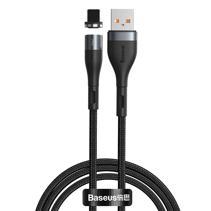 Кабель BASEUS Lightning Zinc Magnetic Safe Fast Charging Data Cable |1m, 2.4A| (CALXC-K02)
