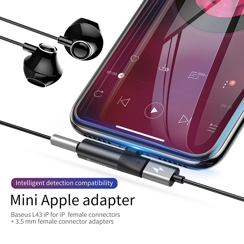 Переходник BASEUS Lightning to 3.5mm/lightning L43