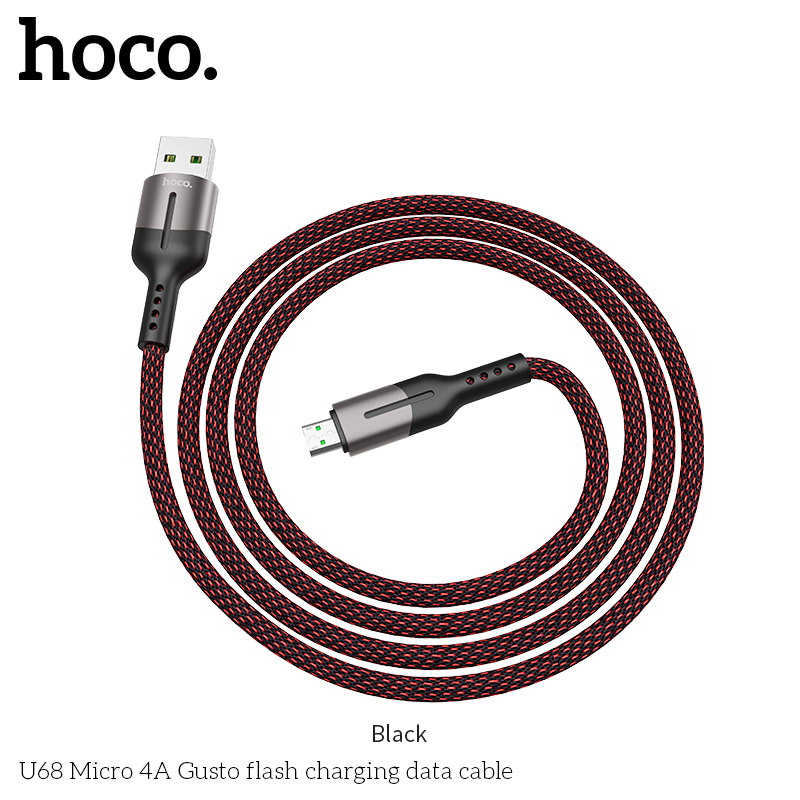 Кабель HOCO Micro USB Gusto U68 |1.2m, 4A|