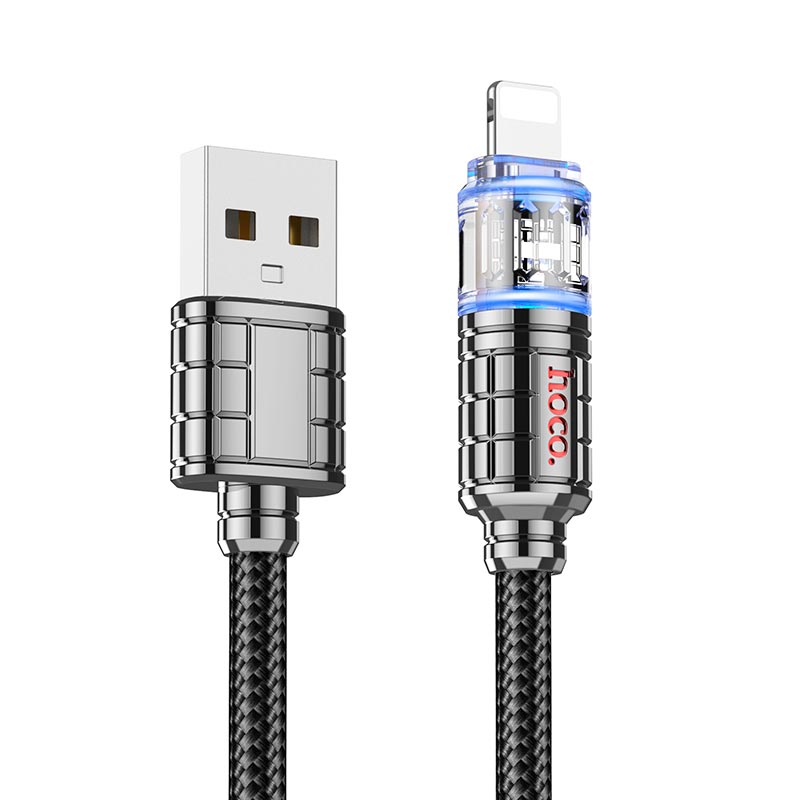 Кабель HOCO Lightning Lantern Transparent Discovery Edition U122 |1.2m, 2.4A|