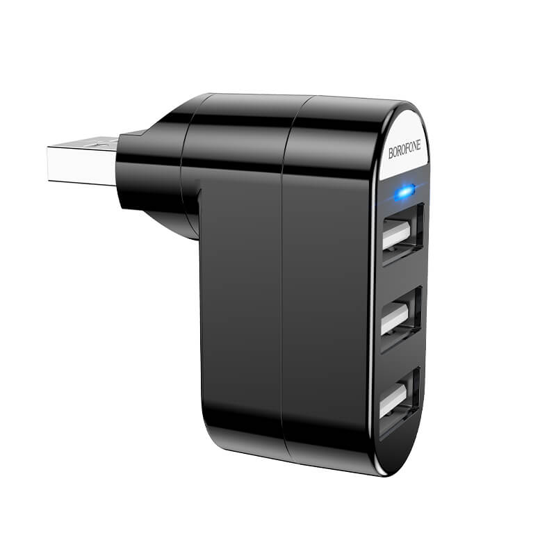 Hub адаптер BOROFONE three-port USB splitter DH3 |3USBx2.0, 180°|