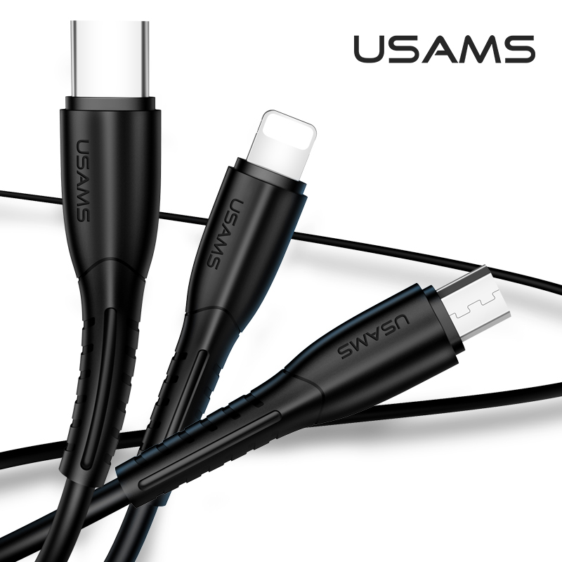 Кабель USAMS Combo Lightning / Micro USB / Type-C US-SJ367 U35 |1m, 2A|