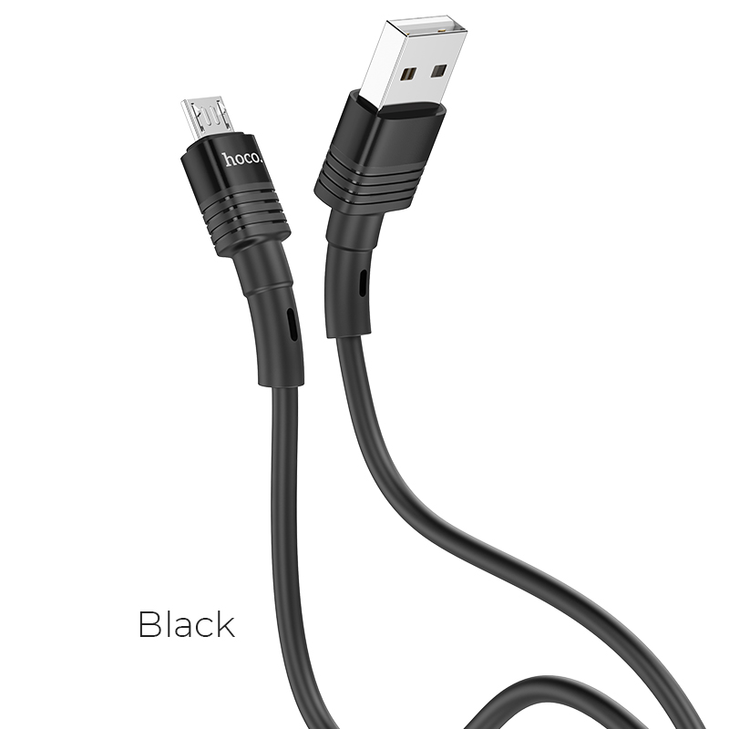 Кабель Hoco Micro USB Cool grace silicone LED U82 |2.4A, 1.2M|