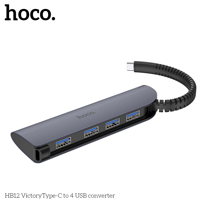 HUB адаптер HOCO Type-C Victory HB12 |4xUSB3.0, OTG|