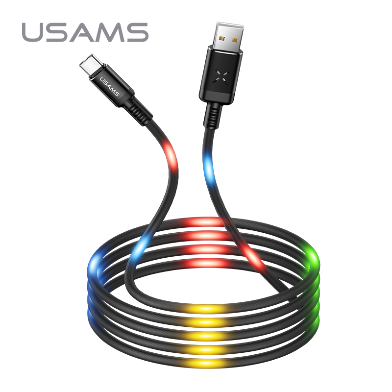 Кабель USAMS Type-C Voice Control LED Flowing US-SJ287 U16 |1m, 2A|