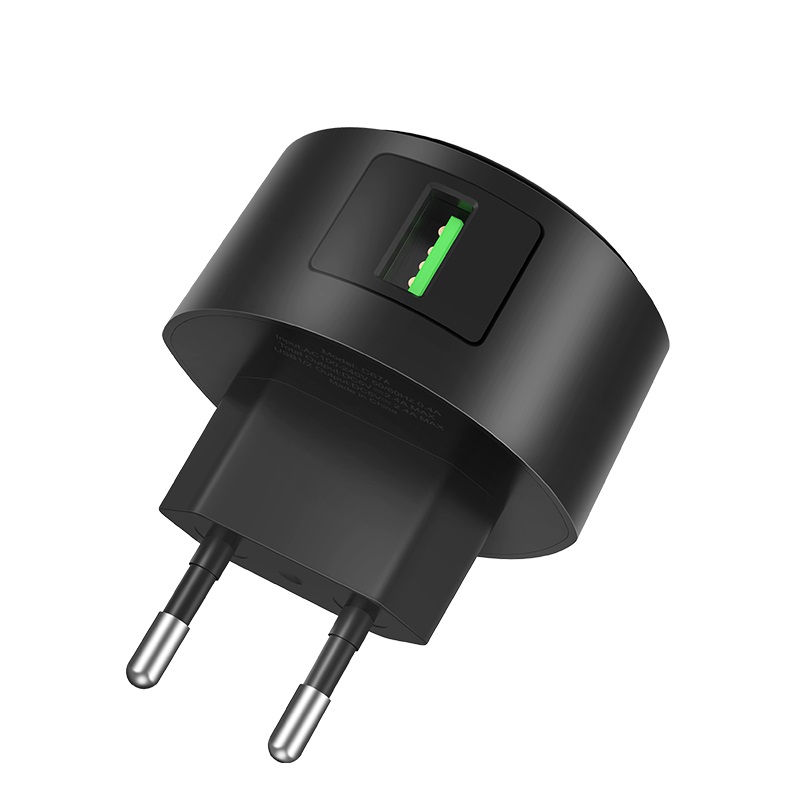 Адаптер сетевой Hoco Shell single port C68A |1USB, QC3.0, 3A|