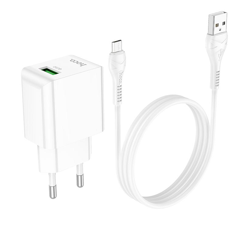 Адаптер сетевой HOCO Micro USB Cable Proton single port charger C98A |1USB. 18W/3A, QC|
