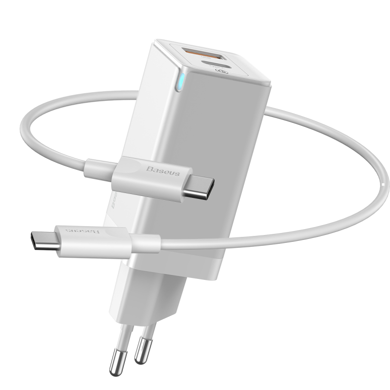 Адаптер сетевой Type-C to Type-C cable GaN2 Mini Quick Charger |1USB/1Type-C, QC/PD, 3A, 45W| (CCGAN-Q02)