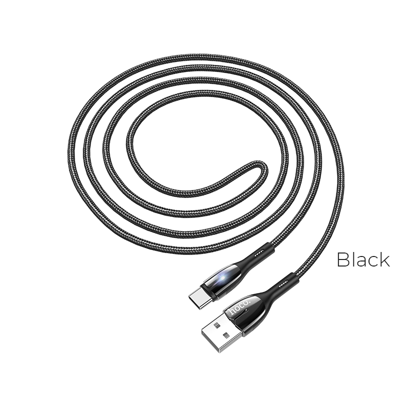Кабель HOCO Type-C with LED Safeness charging U89 |1.2m, 3A|
