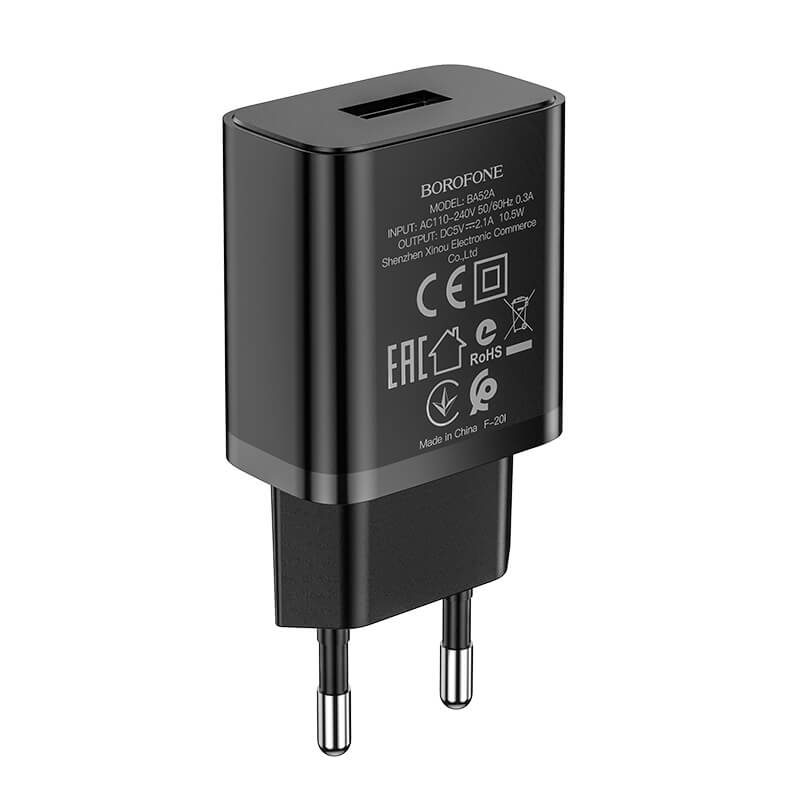 Адаптер сетевой BOROFONE Gamble single port charger BA52A |1USB, 2.1A|