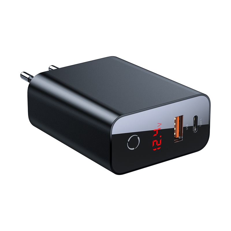 Адаптер сетевой BASEUS Speed PPS smart shutdown with digital display |1USB/1Type-C, QC4.0/PD, 5A/45W