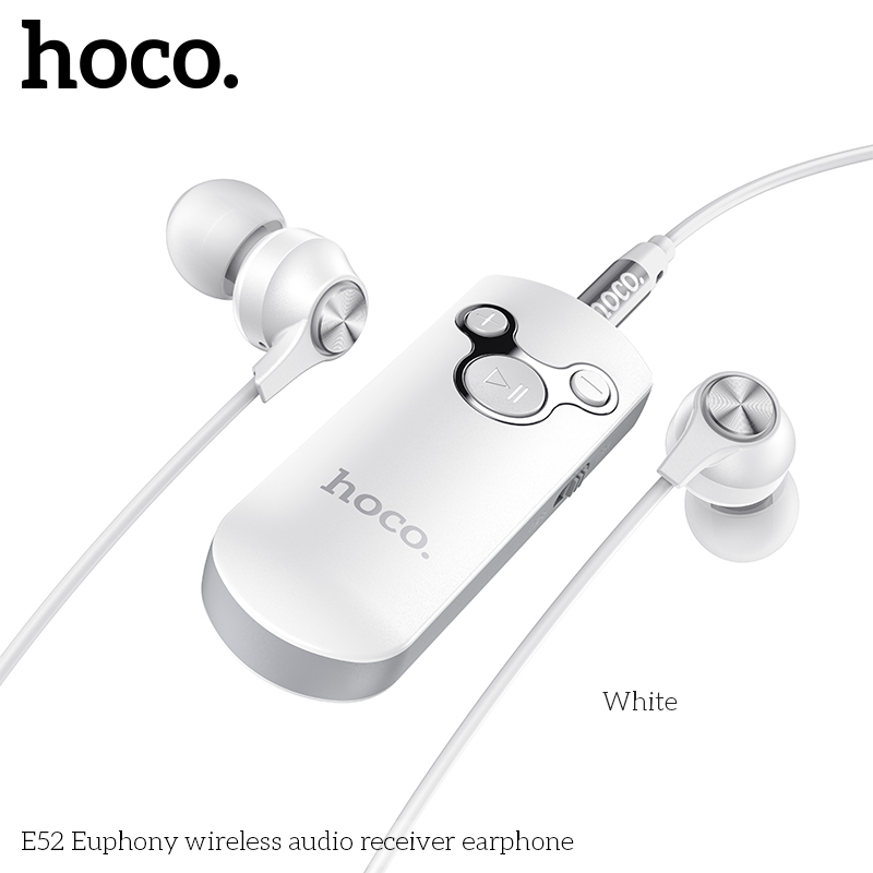 Аудіоресивер Hoco Bluetooth Euphony wireless audio receiver with earphone E52 |BT5.0, Hi-Res, 4H|
