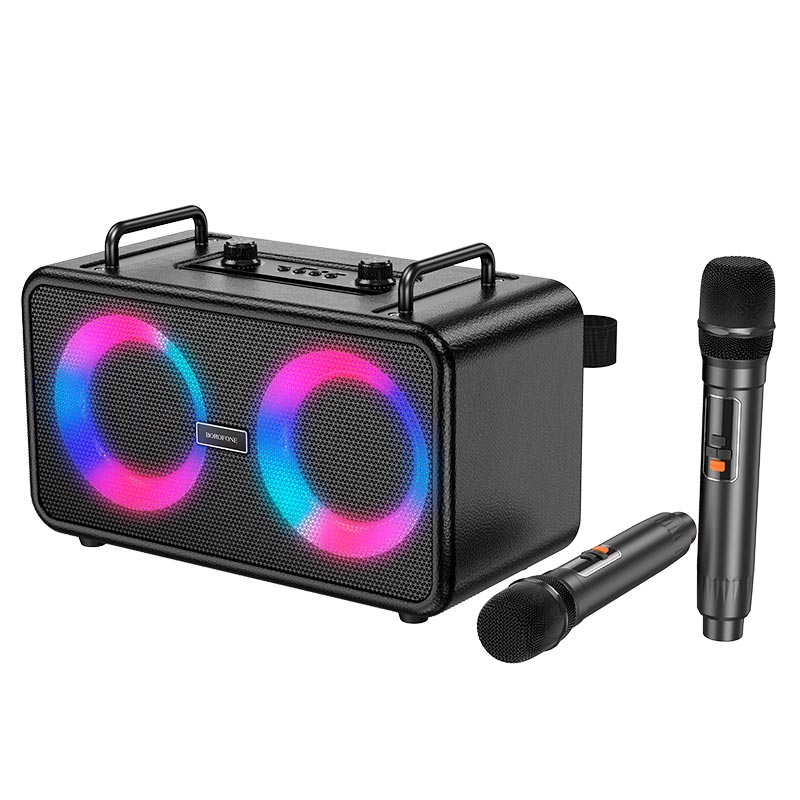 Акустика-караоке Borofone Present wireless dual-mic BT speaker DR22 |BT5.3, USB/AUX/TF/FM, 60W, 5h|