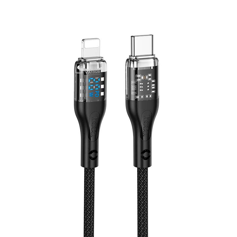 Кабель HOCO Type-C to Lightning  Transparent Discovery Edition PD with display U115 |1.2m, 20W|