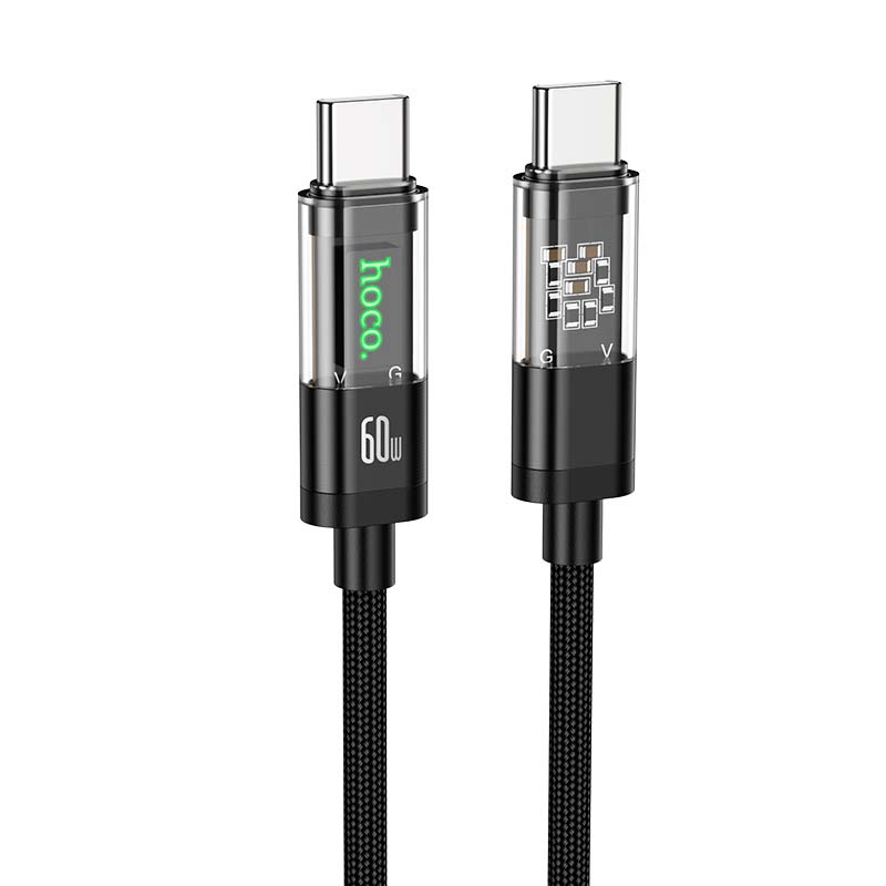 Кабель HOCO Type-C to Type-C Transparent Discovery Edition U116 |1.2m, 60W/3A|