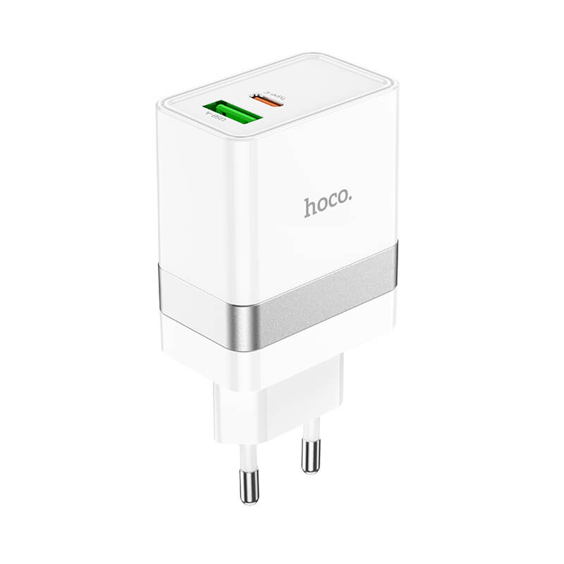 Адаптер сетевой HOCO Extension speed charger N21 |1USB/1Type-C, PD/QC, 3A/30W|