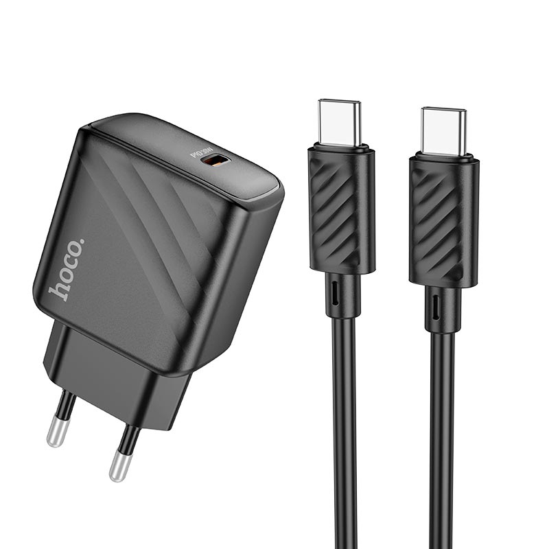 Адаптер мережевий HOCO Type-C to Type-C cable Value single port CS22A |Type-C, 30W/3A, PD/QC|