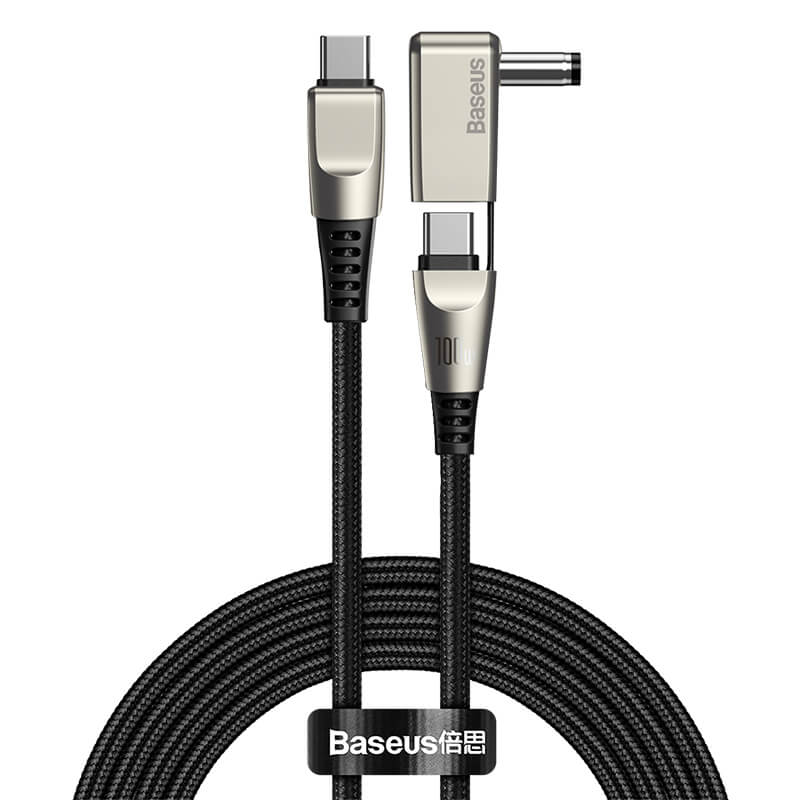 Кабель BASEUS Combo Type-C to Type-C + DC Flash Series One-for-two Fast Charging Round Head |2m, 100W, 5A| (CA1T2-A01)