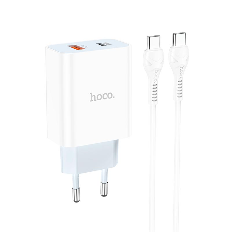 Адаптер сетевой HOCO Type-C to Type-C charger set C97A |1USB/1Type-C, 20W/3A, QC/PD|