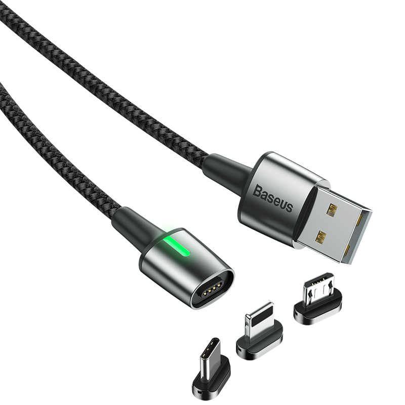 Кабель BASEUS Combo Ligtning / Type-C / Micro USB Zinc Magnetic Kit |1M, 3A|