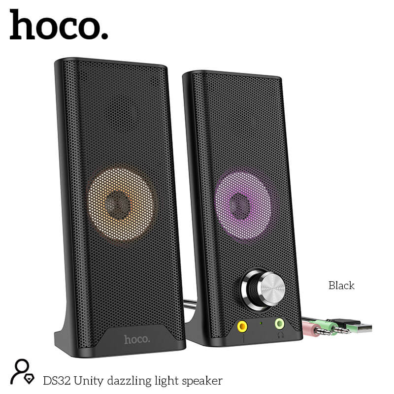 Акустика для ПК  HOCO Unity Dazzling Light Speaker DS32 |3W*2, AUX, Mic|