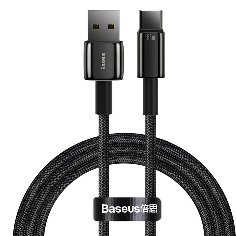 Кабель BASEUS Type-C Tungsten Gold Fast Charging Data Cable |1m, 6A, 66W| (CATWJ-B01)