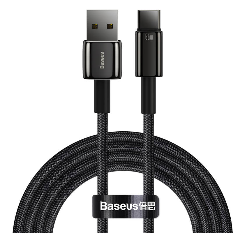 Кабель BASEUS Type-C Tungsten Gold Fast Charging Data Cable |2m, 6A, 66W| (CATWJ-C01)