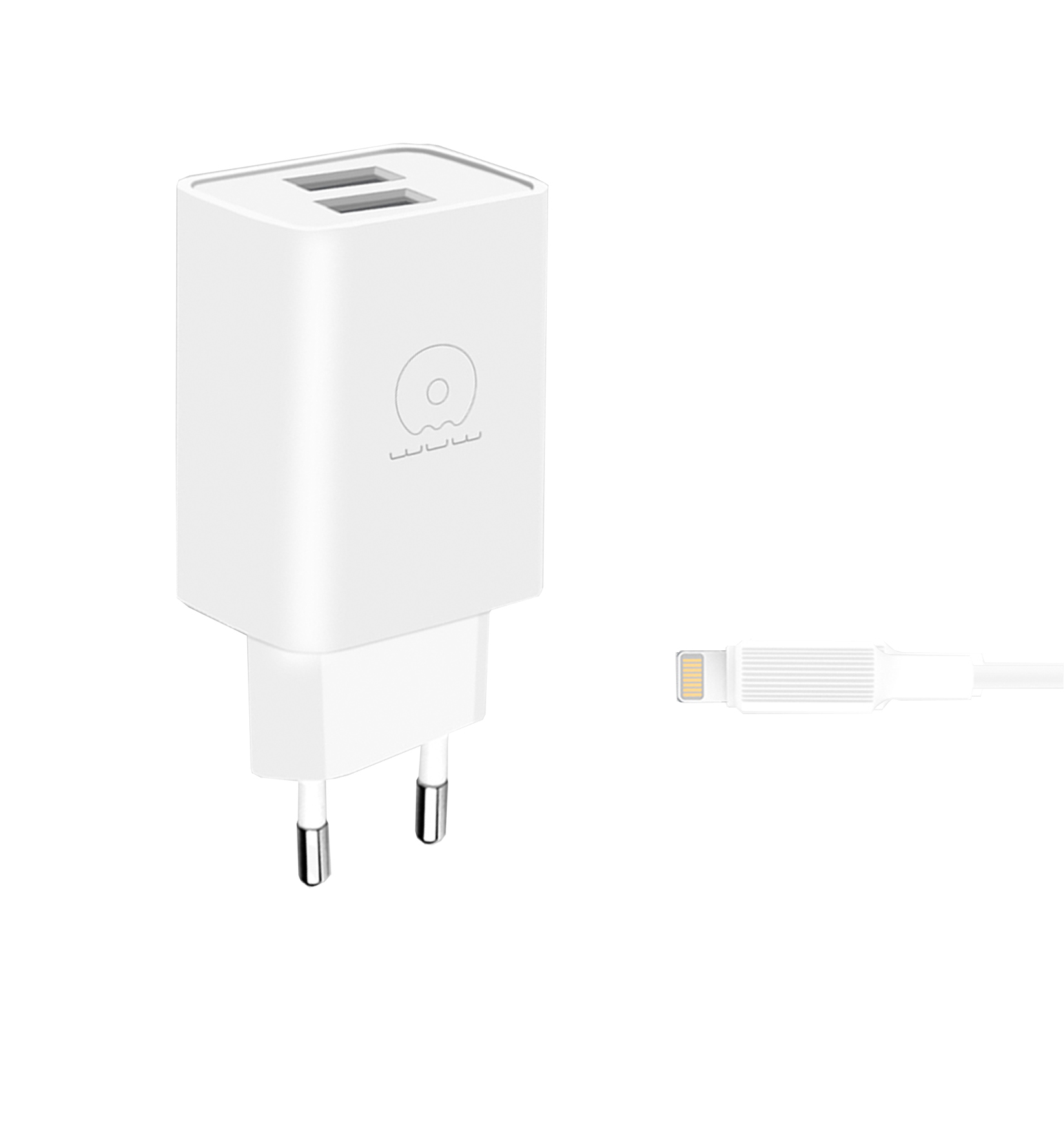 Адаптер сетевой WUW Lightning cable T31 |2USB, 2.4A|