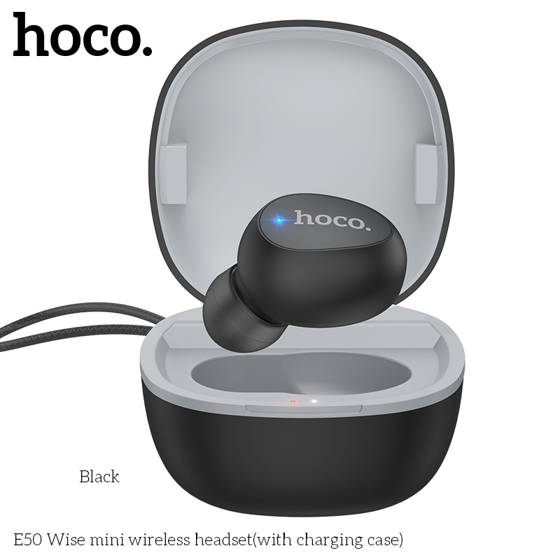 Блютуз-гарнитура Wise mini wireless headset (with charging case) E50  |BT5.0, 50/350mAh, 5Hours|