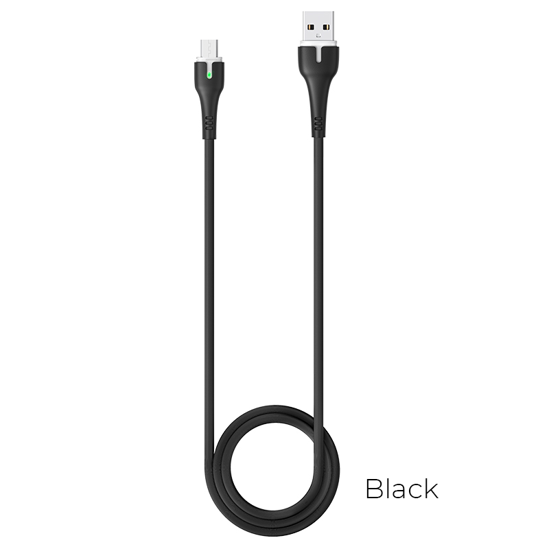 Кабель Hoco Micro USB with LED Surplus X45 |1m, 2.4A|